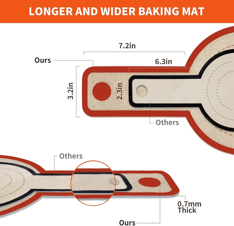 PLAPITATE Silicone Bread Sling for Dutch Oven Liner, 2 Pack Non-Stick, Easy Clean Reusable Silicone Baking Mat with Long Handles, Easy to Transfer Sourdough Bread, Red - Image 2